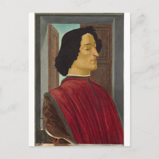 Cartão Postal Retrato de Giuliano de Médici por Botticelli (Frente)