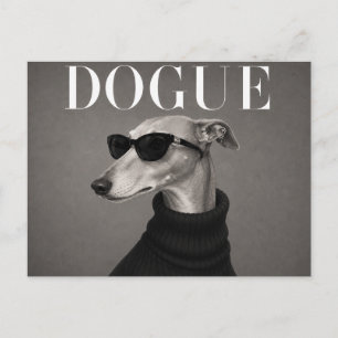 Cartão Postal Retrato de Greyhound Luxuoso em Moda