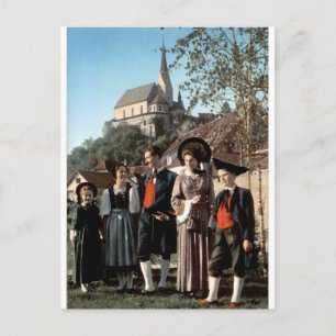 Cartão Postal Retrato de Grupo de Traje Folclórico Tradicional V