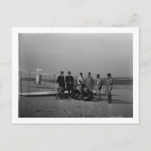 Cartão Postal Retrato de grupo em frente a planador em Kill (Frente)