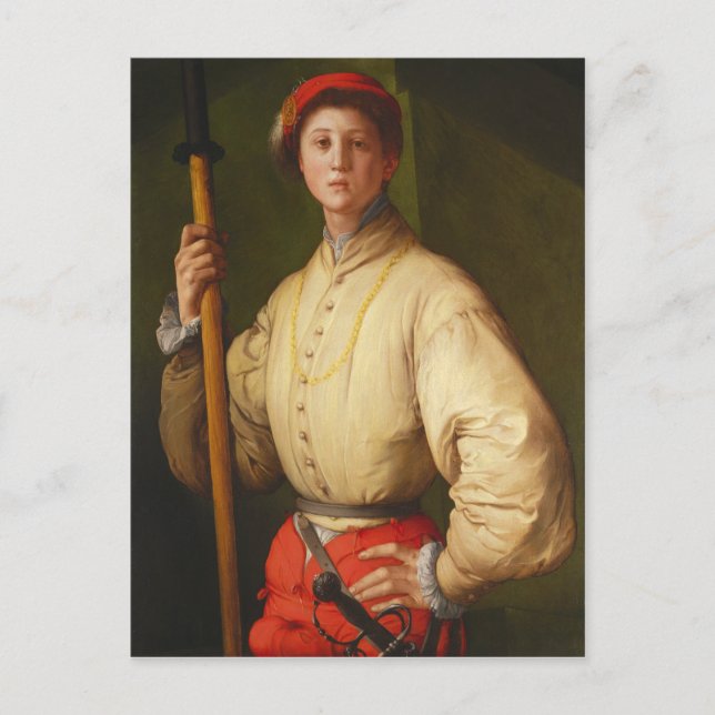 Cartão Postal Retrato de Halberdier por Pontormo (Frente)