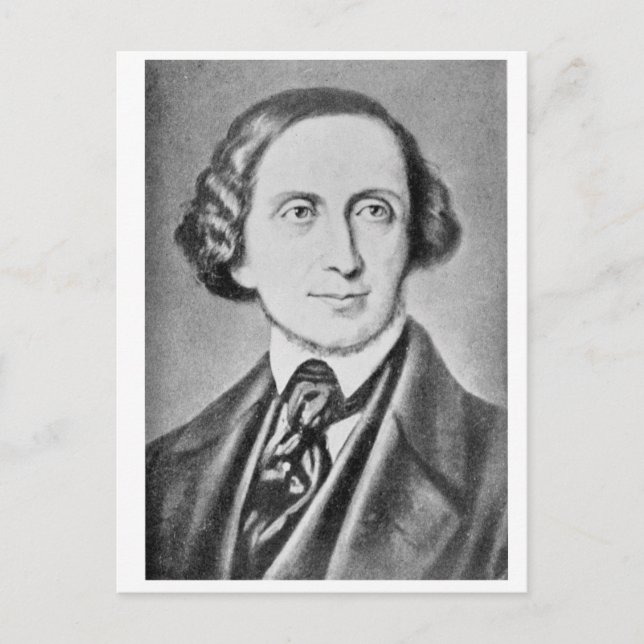 Cartão Postal Retrato de Hans Christian Andersen 2 (Frente)