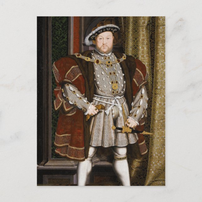 Cartão Postal Retrato de Henrique VIII por Hans Holbein, o Jovem (Frente)