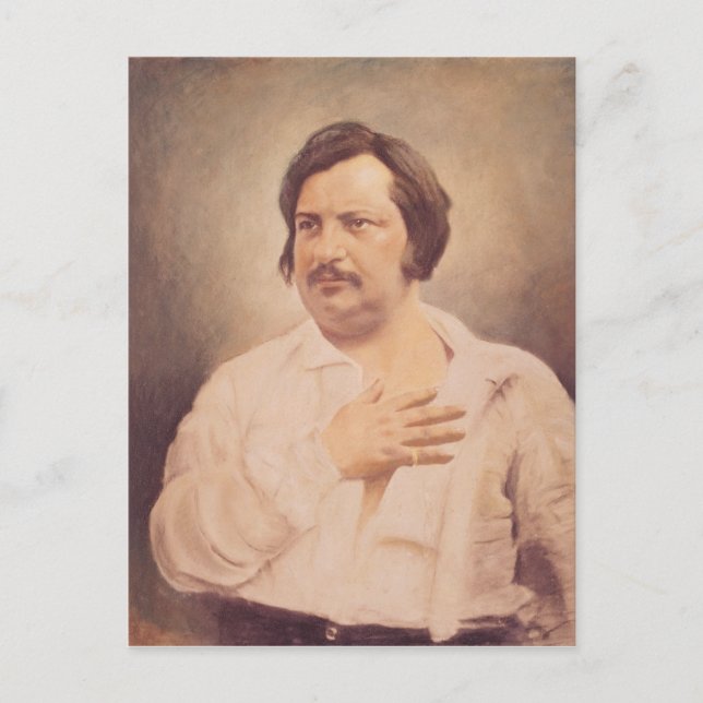 Cartão Postal Retrato de Honore de Balzac (Frente)