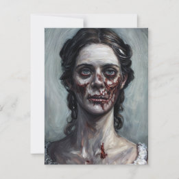 Cartão Postal Retrato de horror da mulher zombie gótica