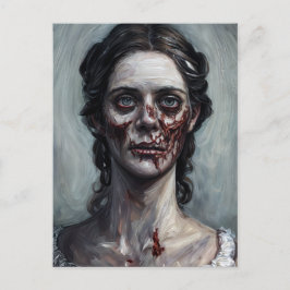 Cartão Postal Retrato de horror da mulher zombie gótica