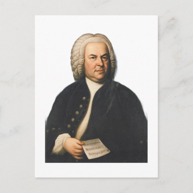 Cartão Postal retrato de J.S. Bach (Frente)