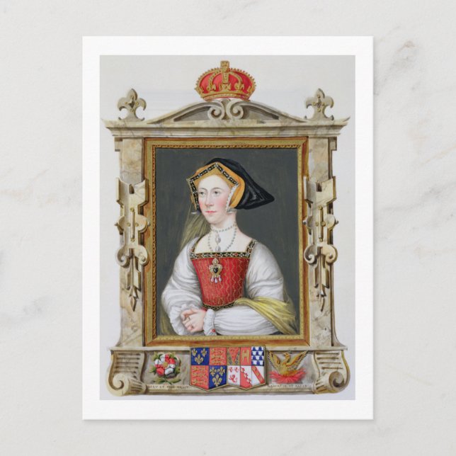 Cartão Postal Retrato de Jane Seymour (c.1509-37) 3ª Rainha de (Frente)
