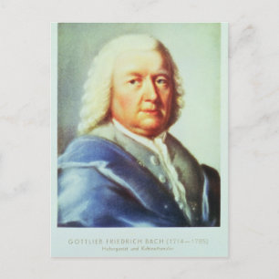 Cartão Postal Retrato de Johann Sebastian Bach