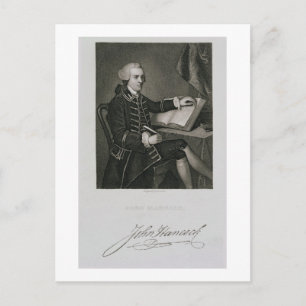 Cartão Postal Retrato de John Hancock, gravado por John B. Forr