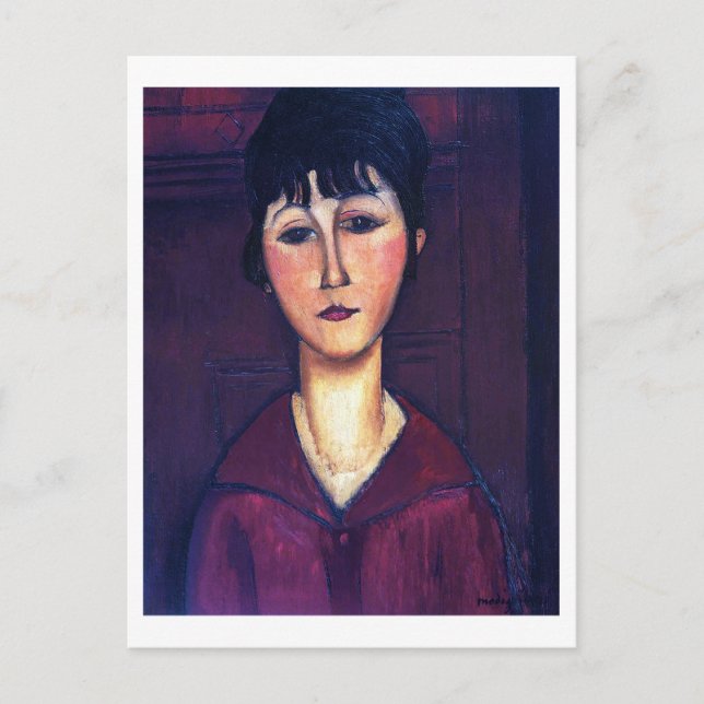 Cartão Postal Retrato de Jovem Mulher, Modigliani (Frente)