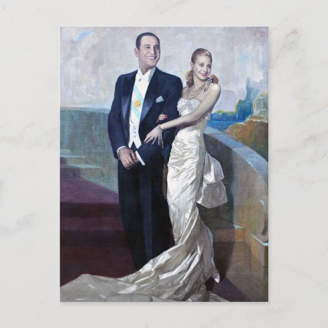 Cartão Postal Retrato de Juan Domingo Perón e Eva Duarte (Frente)