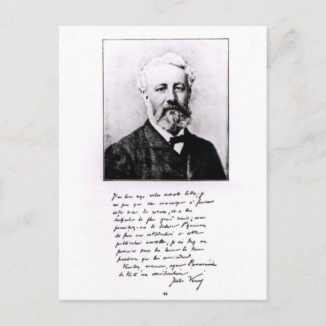 Cartão Postal Retrato de Jules Verne (Frente)