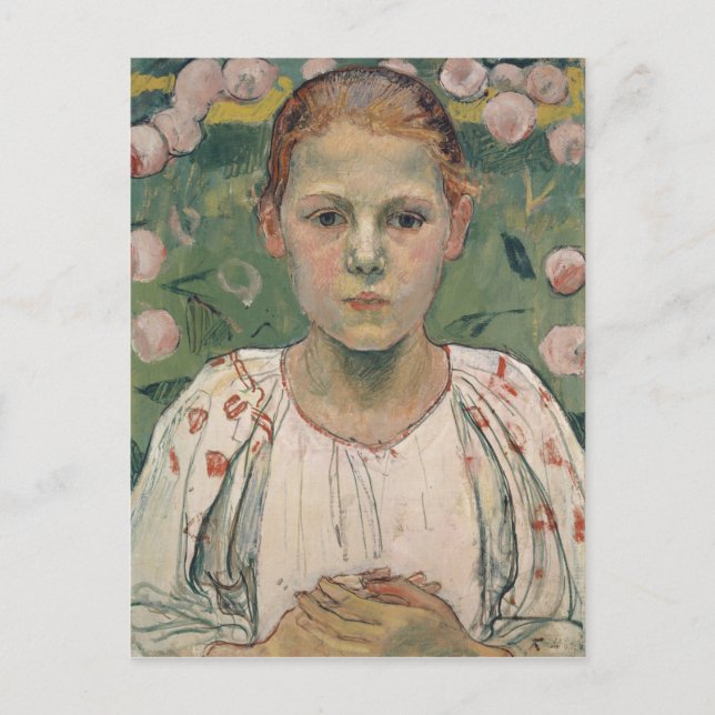 Cartão Postal Retrato de Kathe von Bach | no jardim (Frente)
