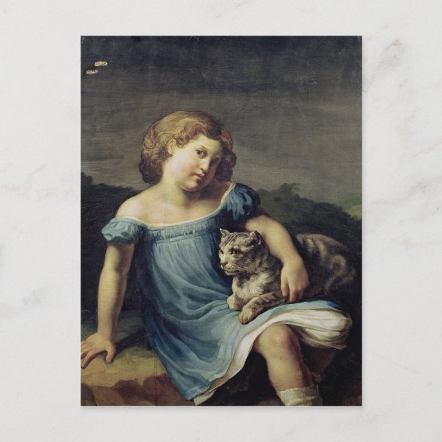 Cartão Postal Retrato de Louise Vernet como criança, 1818-19 (Frente)