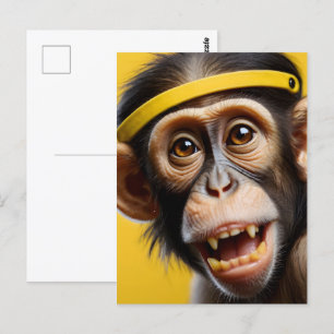 Cartão Postal Retrato de macaco engraçado