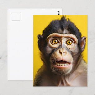 Cartão Postal Retrato de macaco engraçado