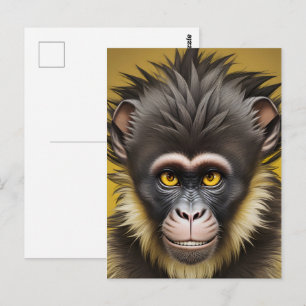 Cartão Postal retrato de macaco engraçado