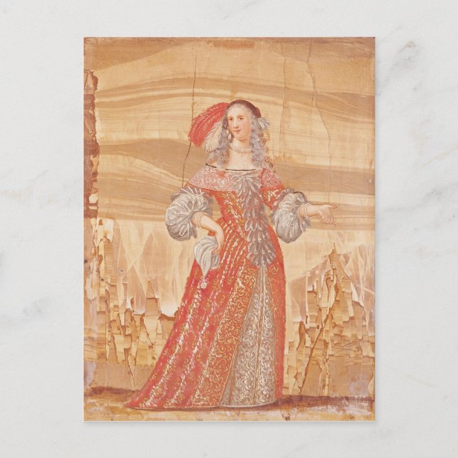 Cartão Postal Retrato de Madeleine Bejart no papel (Frente)