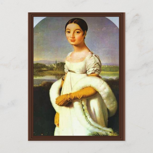 Cartão Postal Retrato De Mademoiselle Riviere Por Ingres Jean Au (Frente)