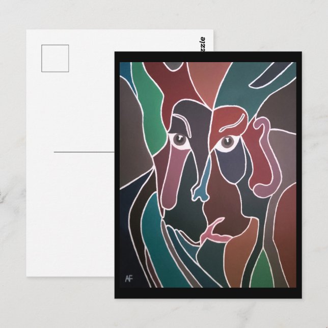 Cartão Postal Retrato de Man Painting de Alfred Fox (Frente/Verso)