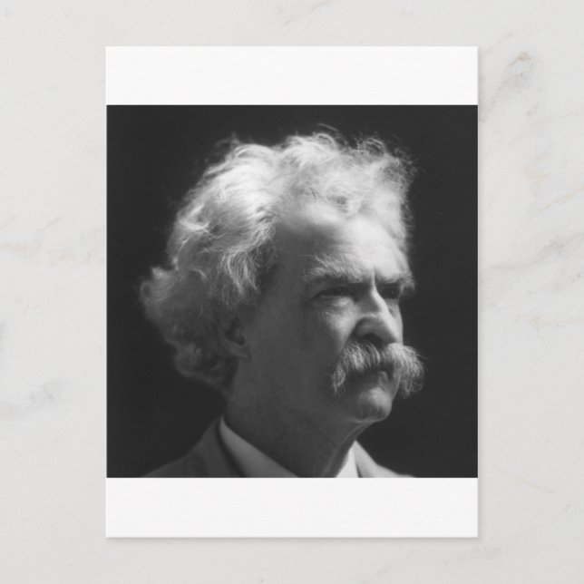 Cartão Postal Retrato de Mark Twain (Frente)