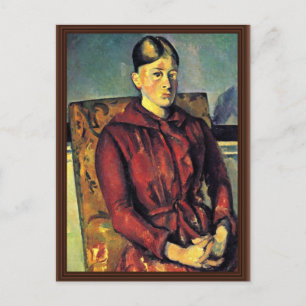Cartão Postal Retrato De Mme Cézanne Em Uma Cadeira Amarela,
