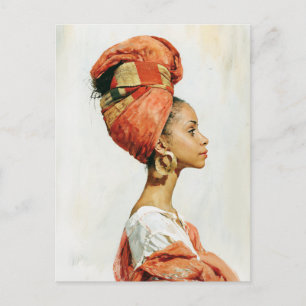 Cartão Postal Retrato de Mulher Africana Elegante