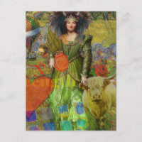 Retrato de Mulher Clássica Touro Vintage Arte Góti