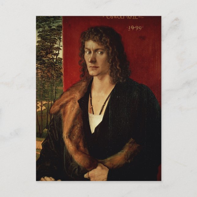 Cartão Postal Retrato de Oswolt Krel, 1499 (Frente)