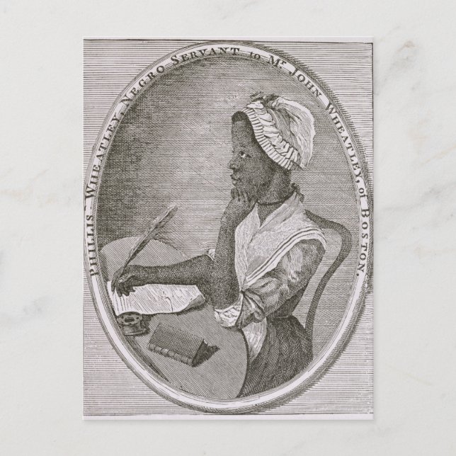 Cartão Postal Retrato de Phillis Wheatley (Frente)