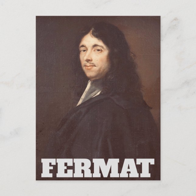 Cartão Postal Retrato de Pierre de Fermat (Frente)