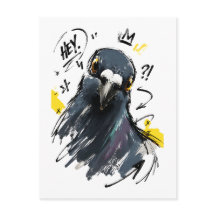 Retrato de Pombo Atrevido – Pombo Desenhado à Mão 