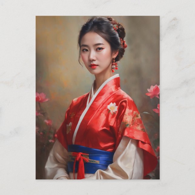 Cartão Postal Retrato de Princesa Chinesa (Frente)