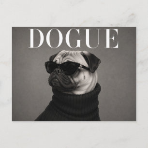 Cartão Postal Retrato de Pug de Luxo