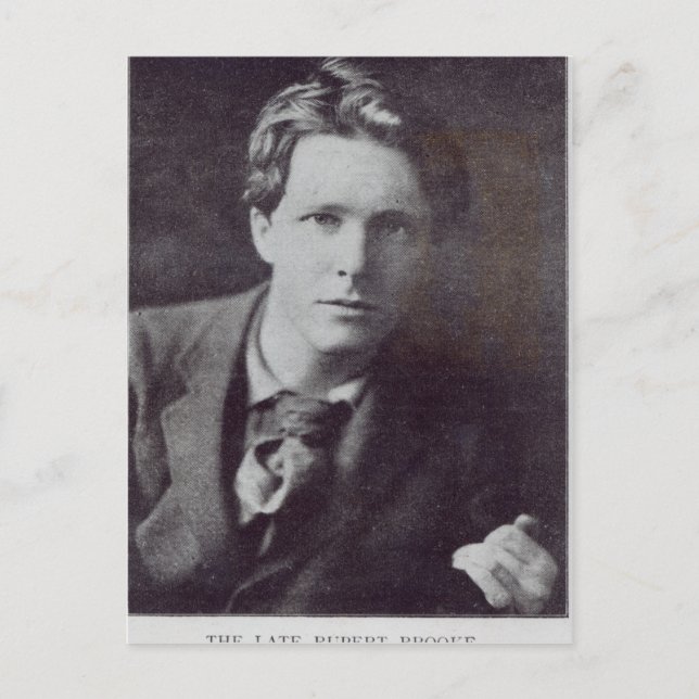 Cartão Postal Retrato de Rupert Brooke (Frente)