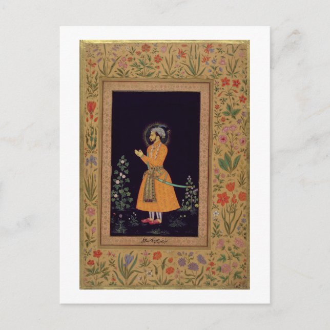 Cartão Postal Retrato de Shah Jahan (1592-1666) Mughal, c.1632 (Frente)
