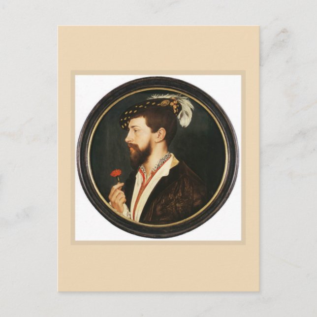 Cartão Postal Retrato de Simon George por Hans Holbein Younger (Frente)