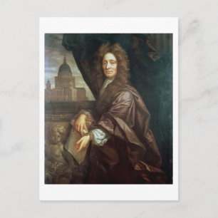 Cartão Postal Retrato de Sir Christopher Wren (óleo na canvas)