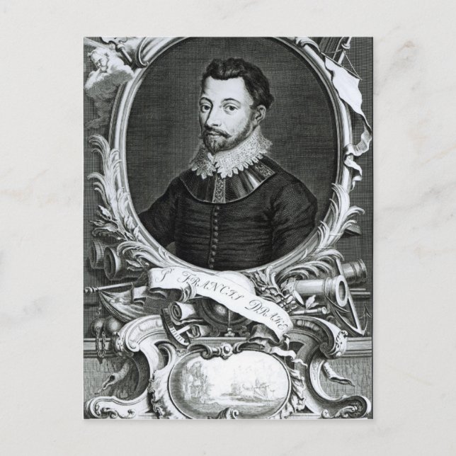 Cartão Postal Retrato de Sir Francis Drake (Frente)