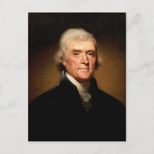 Cartão Postal Retrato de Thomas Jefferson por Rembrandt Peale