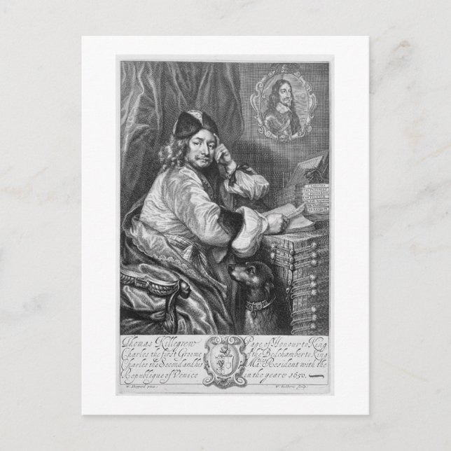 Cartão Postal Retrato de Thomas Killigrew (1612-83) Restauração (Frente)