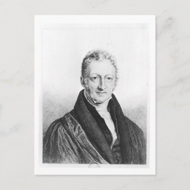 Cartão Postal Retrato de Thomas Robert Malthus (Frente)