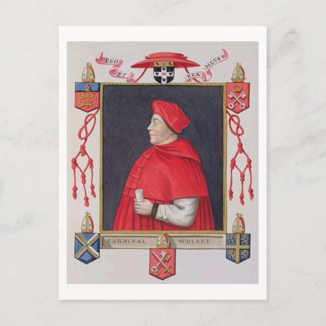 Cartão Postal Retrato de Thomas Wolsey (c.1475-1530) Cardeal (Frente)