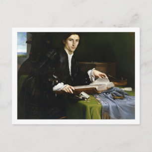 Cartão Postal Retrato de um Cavalheiro em seu Estudo, 1528-30 (p