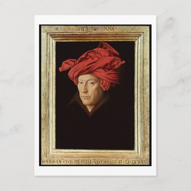Cartão Postal Retrato de um Homem, 1433 (óleo no carvalho) (ver  (Frente)