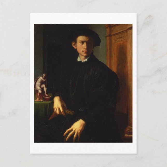 Cartão Postal Retrato de um jovem, c.1532-40 (óleo no painel) (Frente)