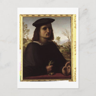 Cartão Postal Retrato de um Jovem com Luvas, 1514 (óleo no paine