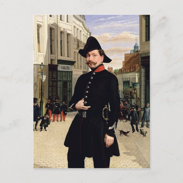 Cartão Postal Retrato de um policial em Douai em 1848 (Frente)