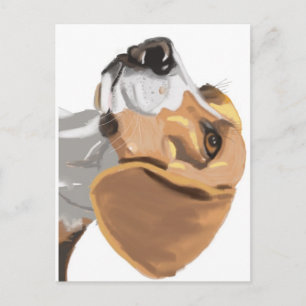 Cartão Postal Retrato de uma Cabeça de Beagle